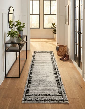 Black and White Tagine Runner Rug