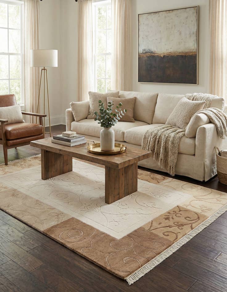 Detail image of 4' 7 x 6' 8  Hand Knotted Darya Wool Rug