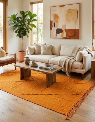 4' 8 x 6' 9 Hand Woven Kilim Modern Wool Rug