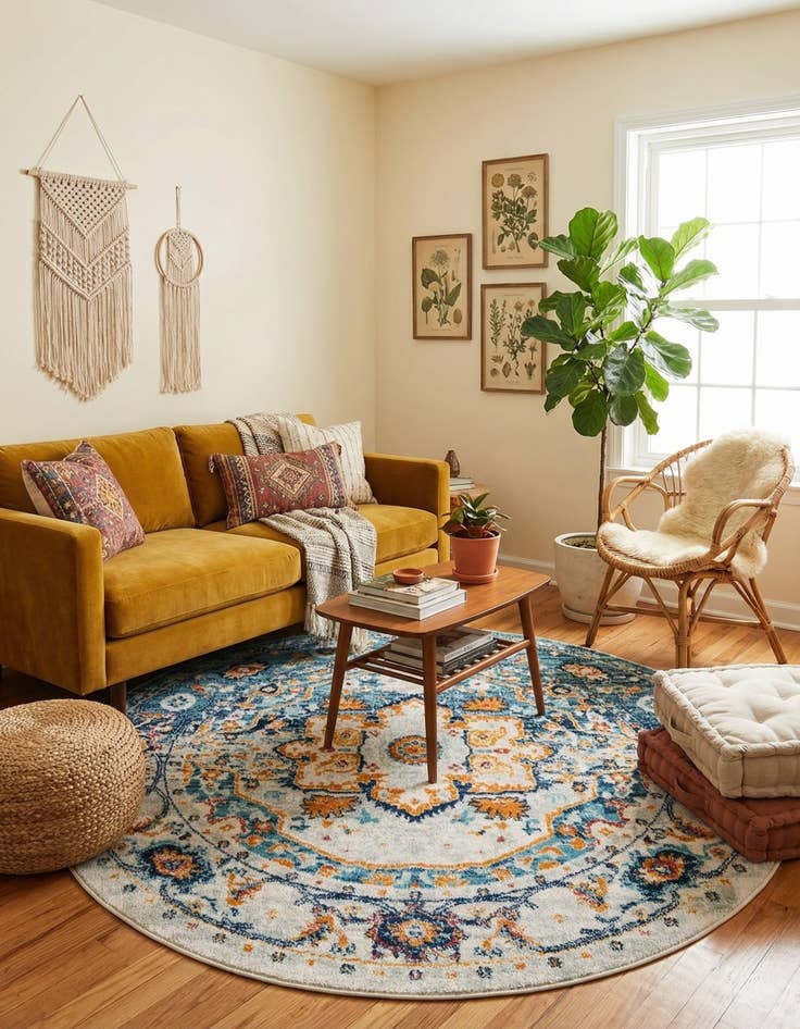 Detail image of 5' 3 x 5' 3 Madeline Vintage Round Rug