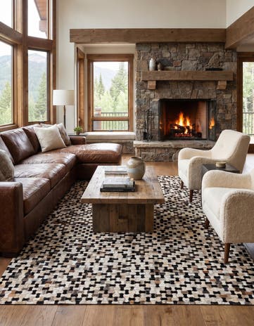 5' 1 x 8' Cowhide - Patchwork Rug