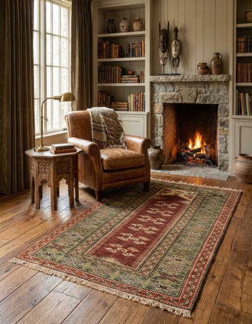 4' x 7' 4 Hand Knotted Kars Wool Rug