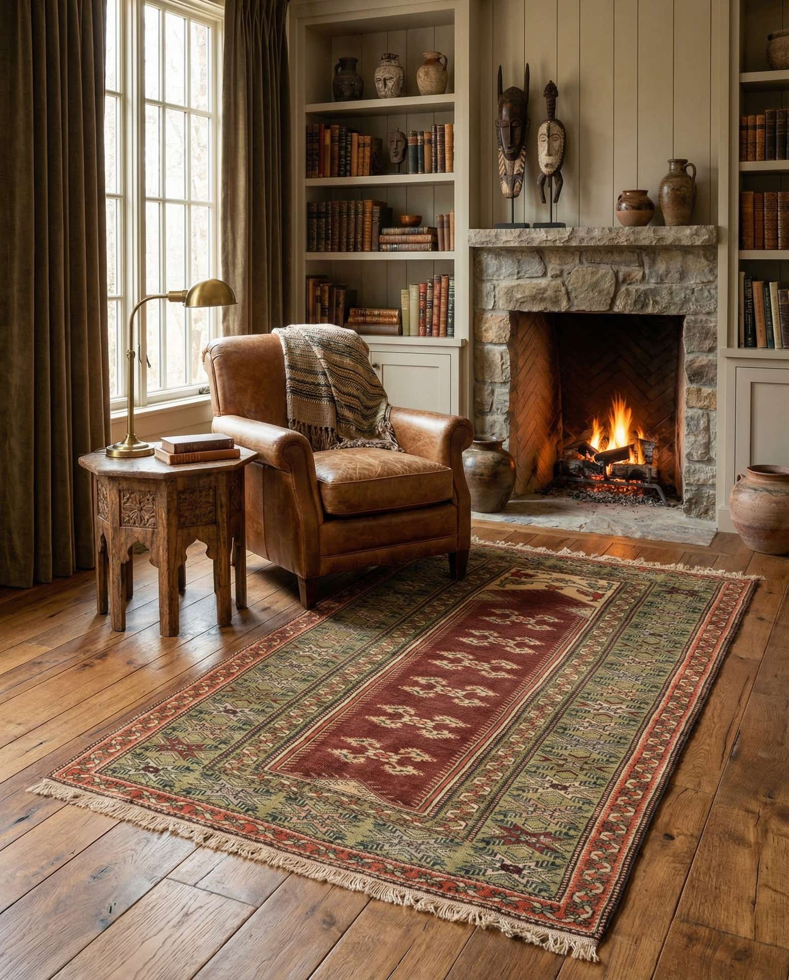 4' x 7' 4 Hand Knotted Kars Wool Rug