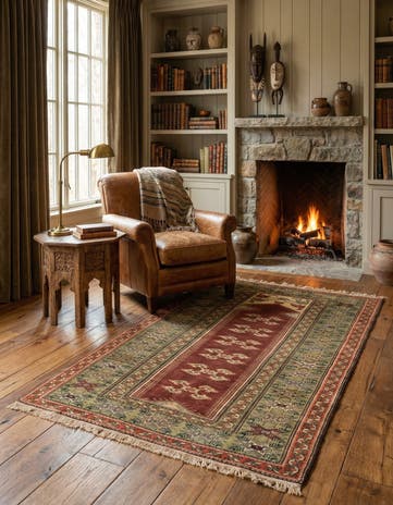 4' x 7' 4 Hand Knotted Kars Wool Rug