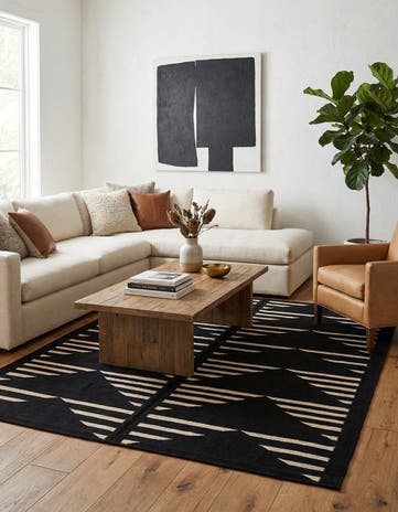 5' 3 x 6' 4 Hand Woven Kilim Modern Wool Rug