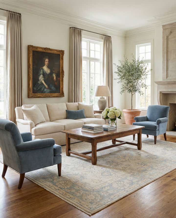 6' 1 x 9' Hand Knotted Oushak Wool Rug