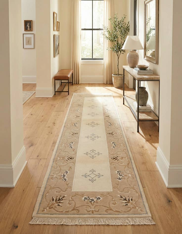 Detail image of 2' 11 x 9' 7  Hand Knotted Darya Wool Runner Rug