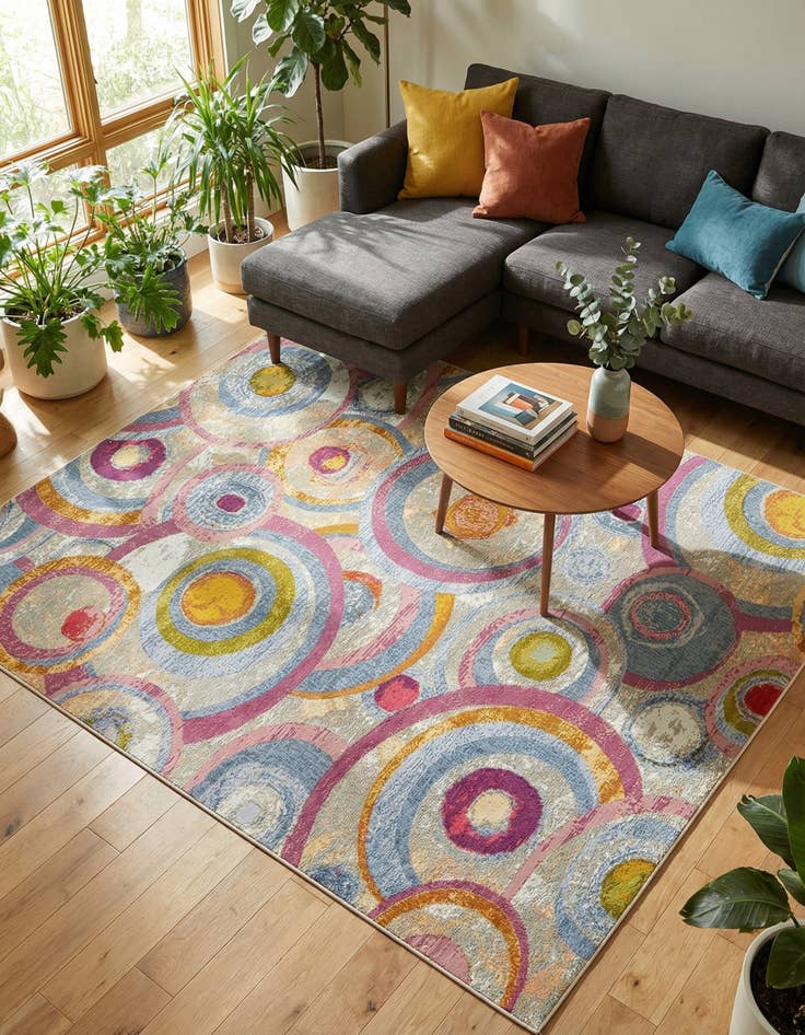 Detail image of 7' 10 x 10' Easy-Clean Modern Indoor / Outdoor Rug