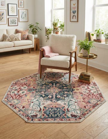 Pink Charleston Octagon Rug