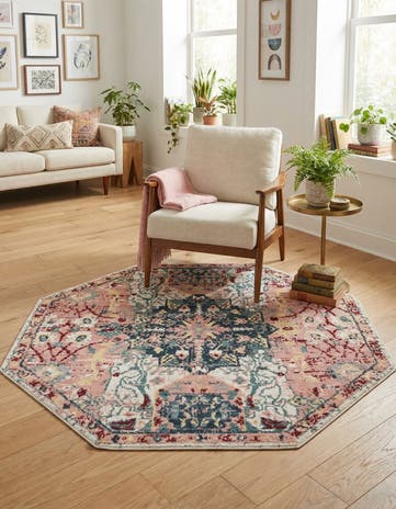 Pink Charleston Octagon Rug