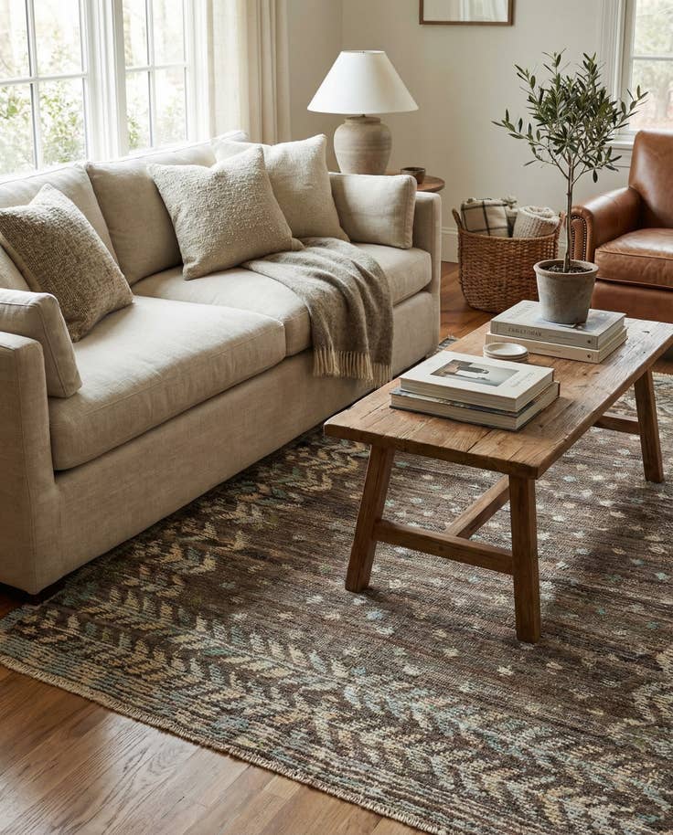 Detail image of 5' 2 x 6' 8 Hand Knotted Darya Wool Rug