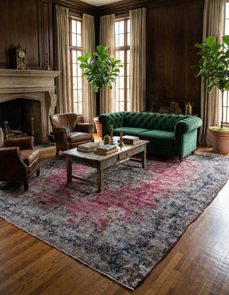 Detail image of  9' 6 x 13' 5  Hand Knotted Ultra Vintage Persian Wool Rug