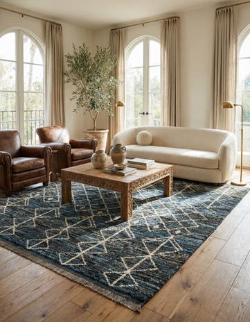 6' 6 x 9' 5 Hand Knotted Moroccan Wool Rug
