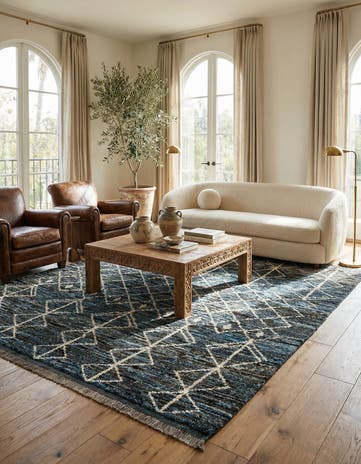 6' 6 x 9' 5 Hand Knotted Moroccan Wool Rug