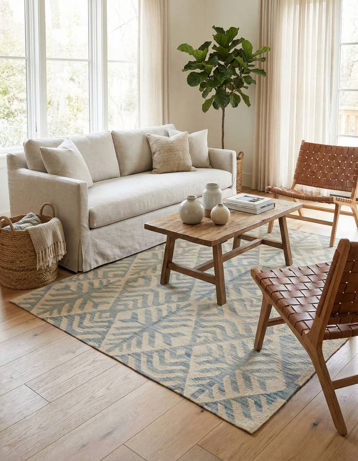 Detail image of 5' 1 x 6' 3  Hand Woven Kilim Modern Wool Rug