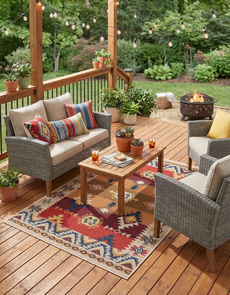 Detail image of 4' x 6' Easy-Clean Baja Indoor / Outdoor Rug