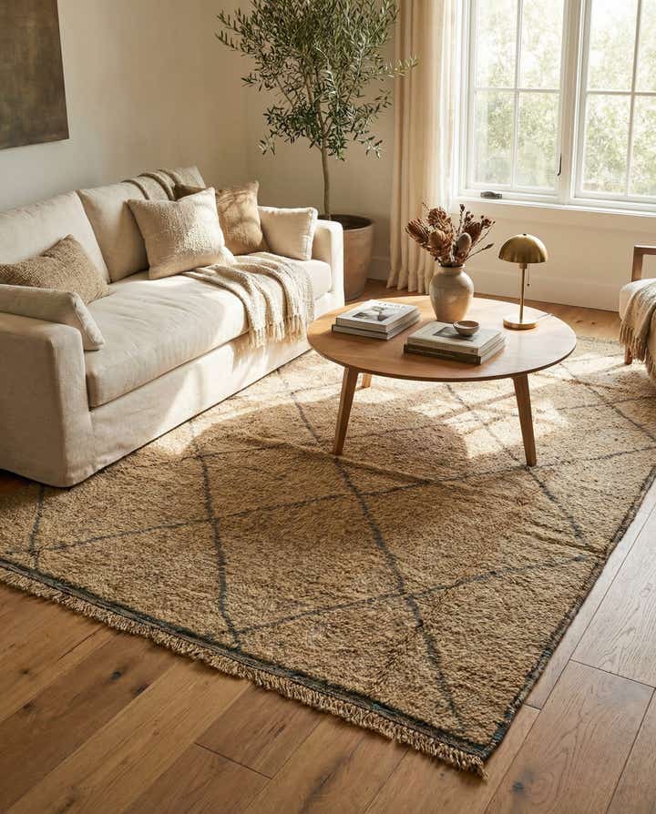 6' x 9' 2 Hand Knotted Moroccan Wool Rug