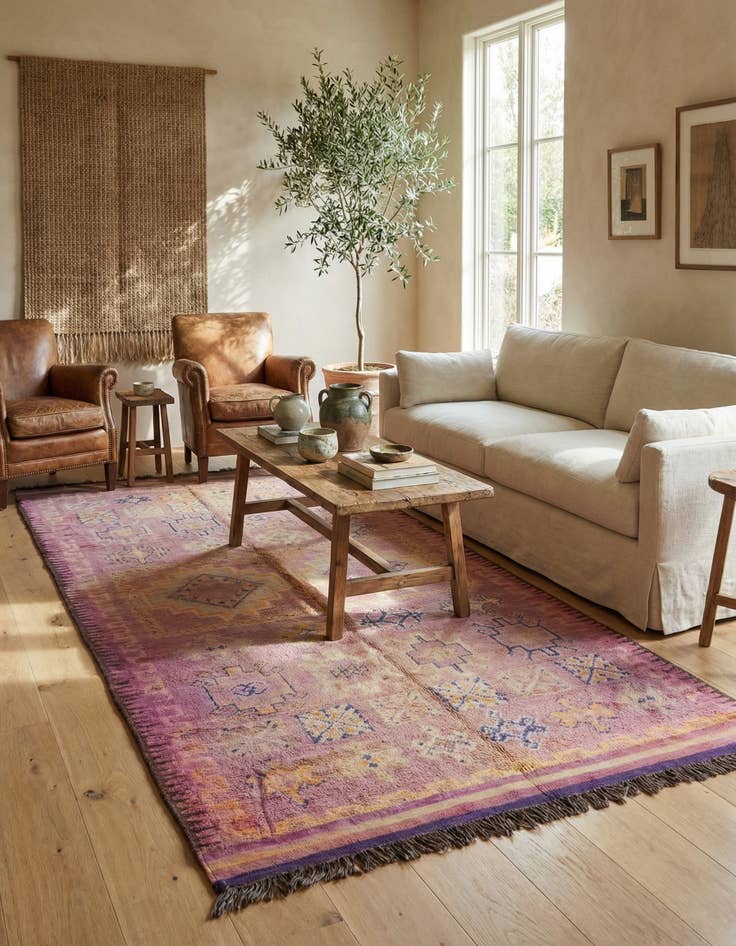 Detail image of 6' 5 x 15' 4  Hand Knotted Moroccan Wool Runner Rug