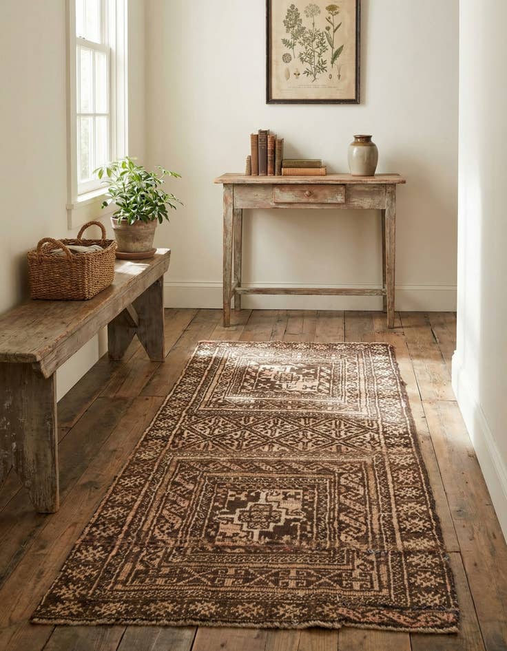 Detail image of 1' 10 x 3' 8  Hand Knotted Ultra Vintage Persian Wool Runner Rug