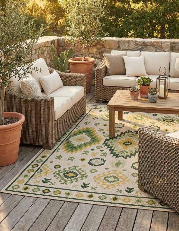 Detail image of 7' 10 x 10' Easy-Clean Baja Indoor / Outdoor Rug