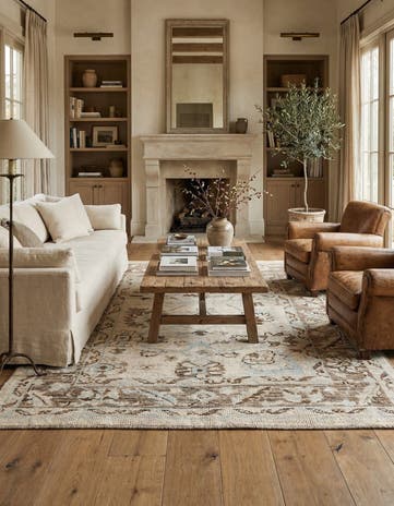 6' 5 x 8' 10 Hand Knotted Oushak Wool Rug