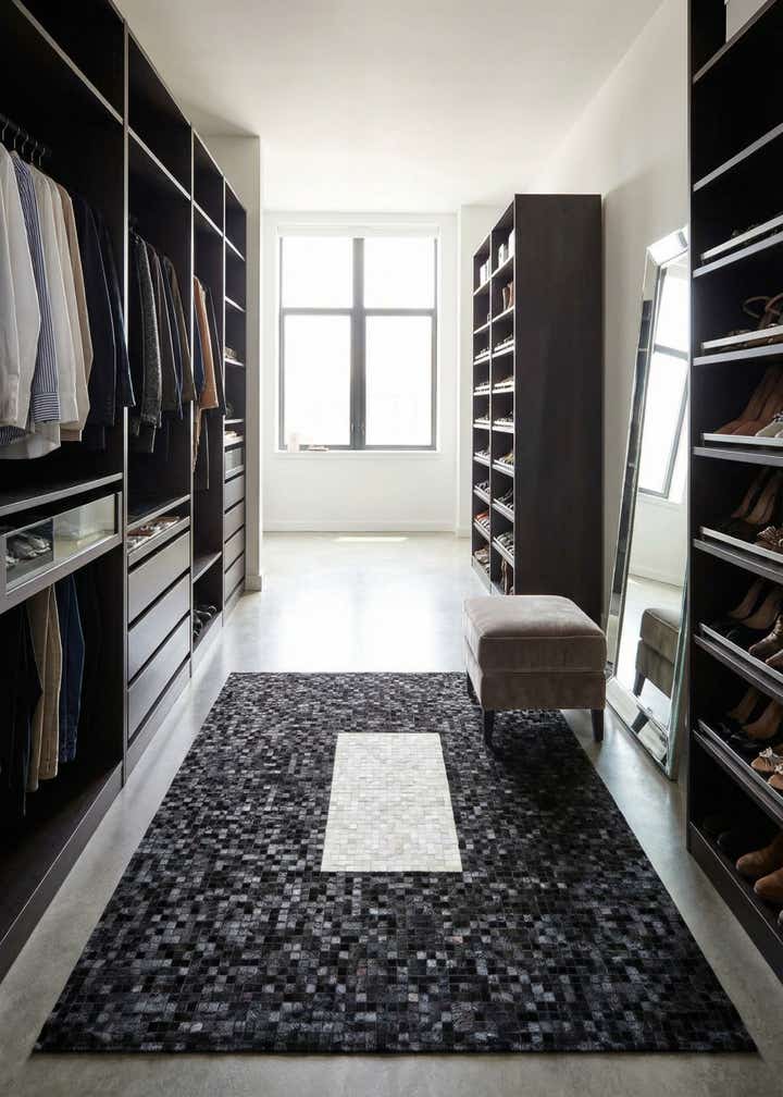 7' 11 x 9' 10 Cowhide Stocks Rug