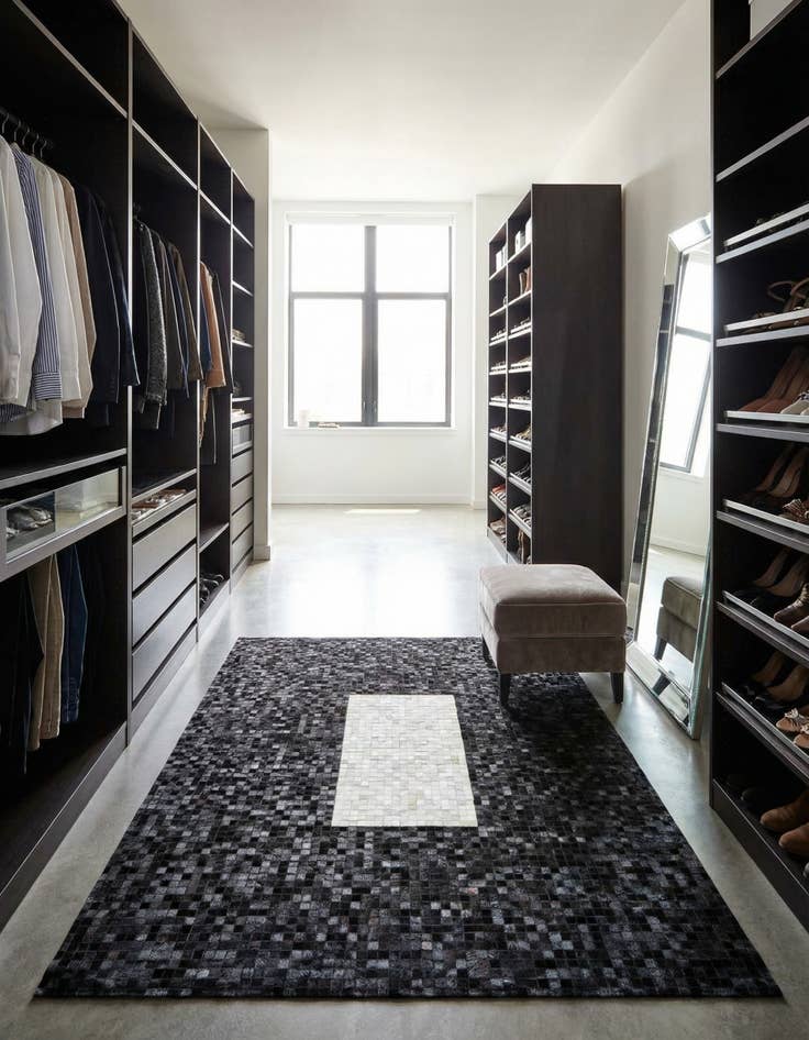 Detail image of 7' 11 x 9' 10 Cowhide Stocks Rug