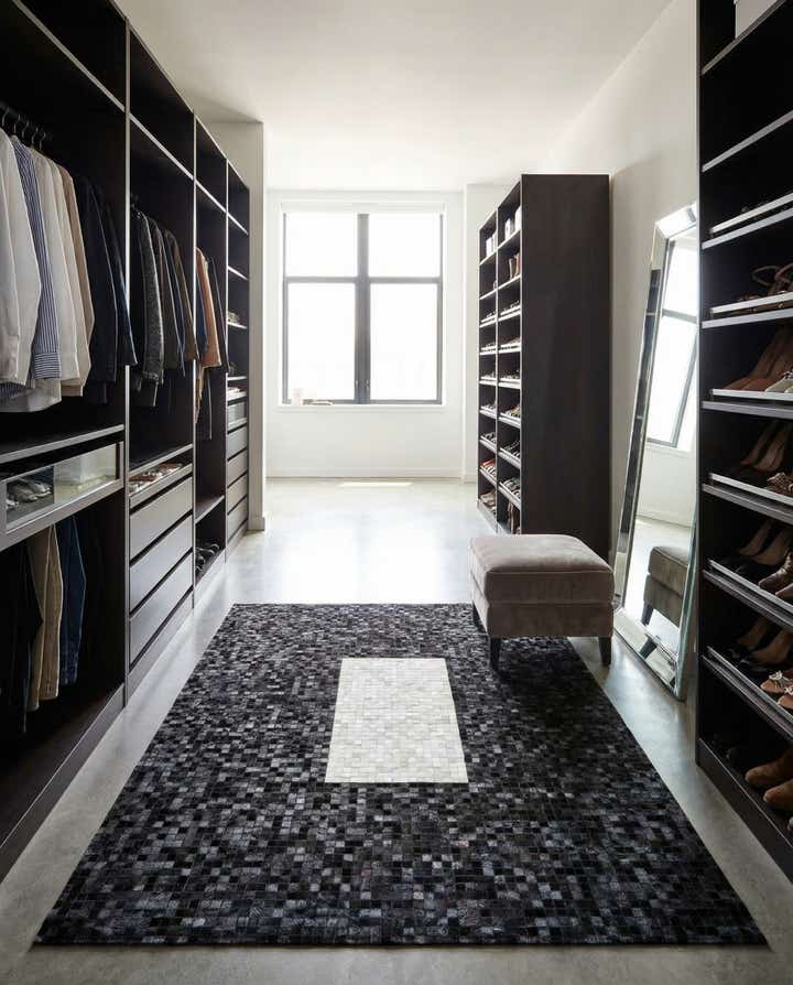 7' 11 x 9' 10 Cowhide Stocks Rug