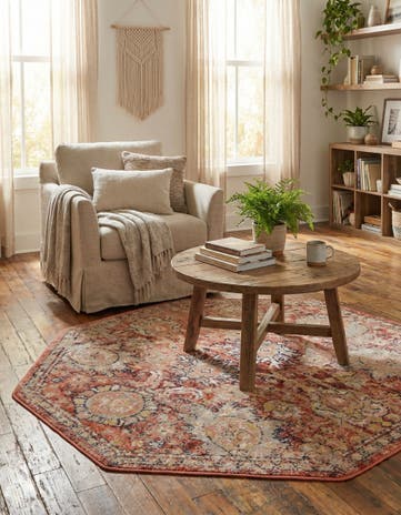 Brick Red Lola Octagon Rug