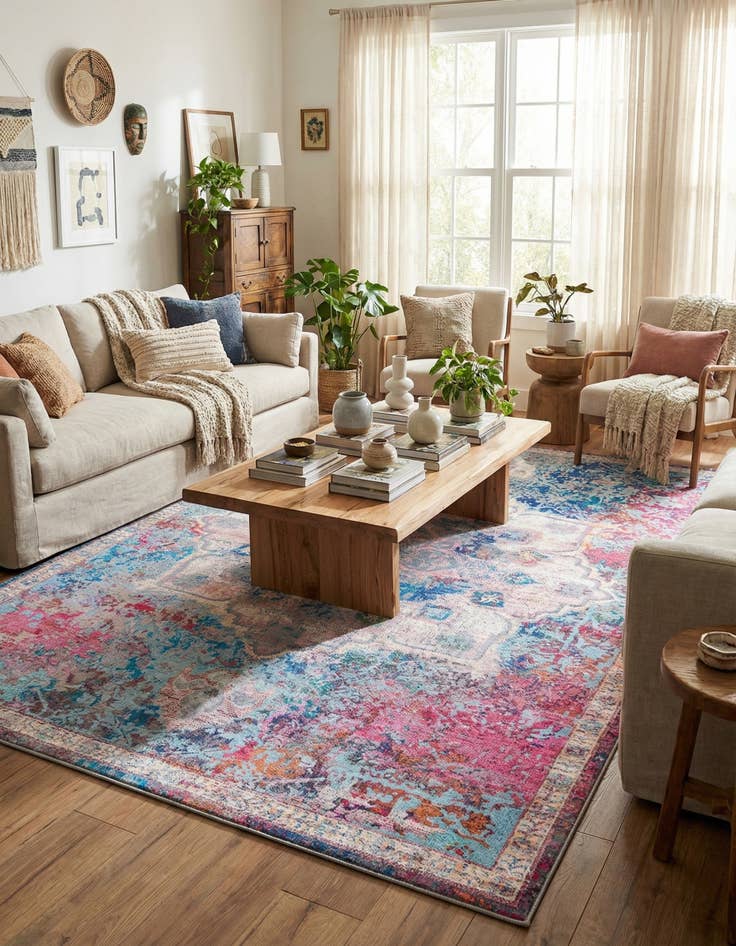 Detail image of  10' 6 x 14'  Washable Francesca Rug