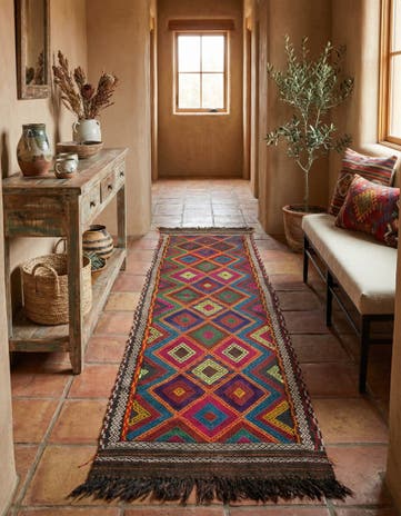 2' 1 x 8' 4 Hand Knotted Kilim Fars Persian Wool Runner Rug