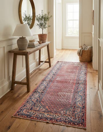 3' 7 x 10' 5 Hand Knotted Ultra Vintage Persian Wool Runner Rug
