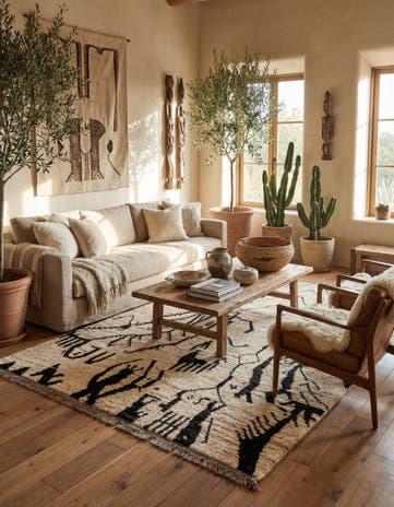 6' 8 x 9' 5 Hand Knotted Moroccan Wool Rug