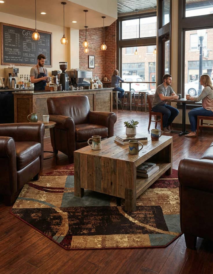 Detail image of 7' 10 x 7' 10 Coffee Shop Octagon Rug