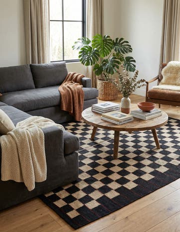 4' 5 x 5' 8 Hand Woven Kilim Modern Wool Rug