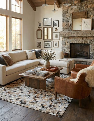 5' x 7' 3 Cowhide Stocks Rug