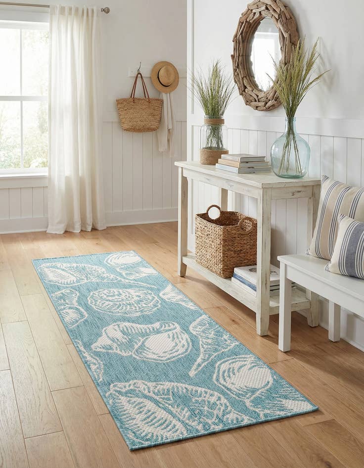 Detail image of 2' x 5' 3  Washable Coastal Indoor / Outdoor Runner Rug