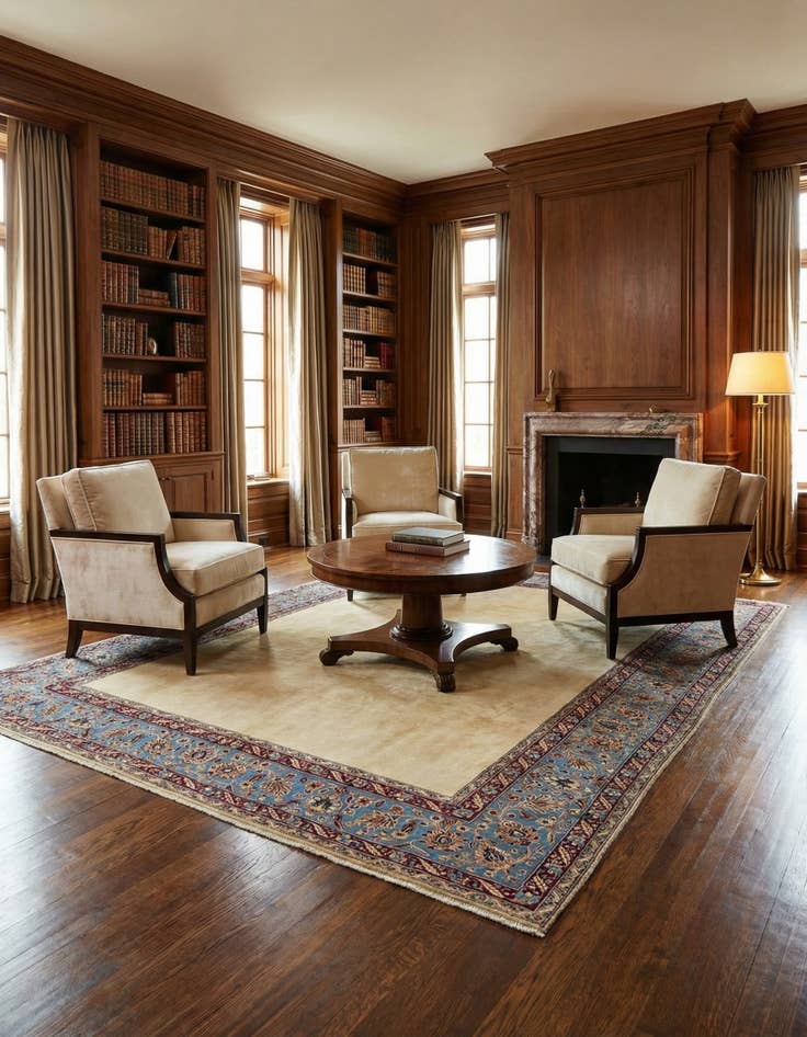 Detail image of  7' 3 x 9' 9  Hand Knotted Tabriz Persian Wool Rug