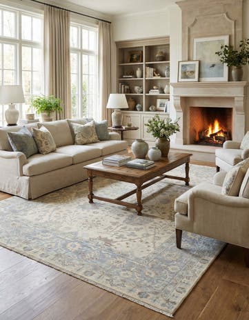 9' 1 x 12' 1 Hand Knotted Oushak Rug