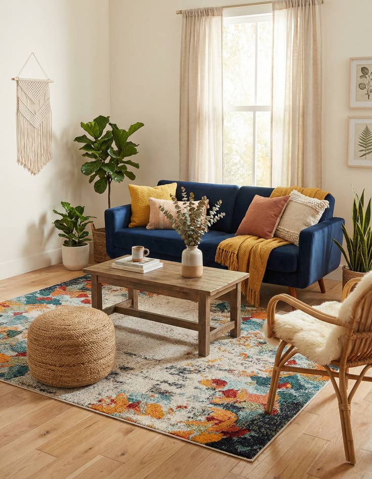 Detail image of  4' x 6'  Washable Theia Rug