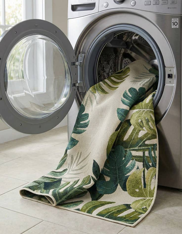 Detail image of 7' 10 x 10'  Washable Botanical Indoor / Outdoor Rug