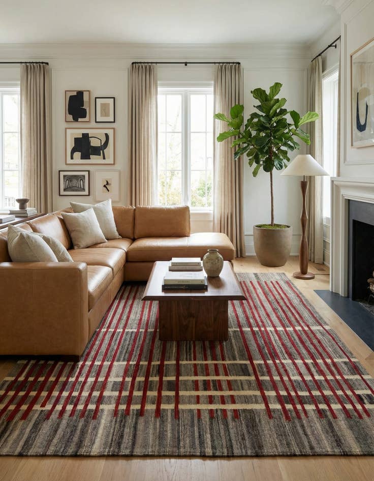 Detail image of 5' 8 x 8'  Hand Woven Kilim Modern Wool Rug