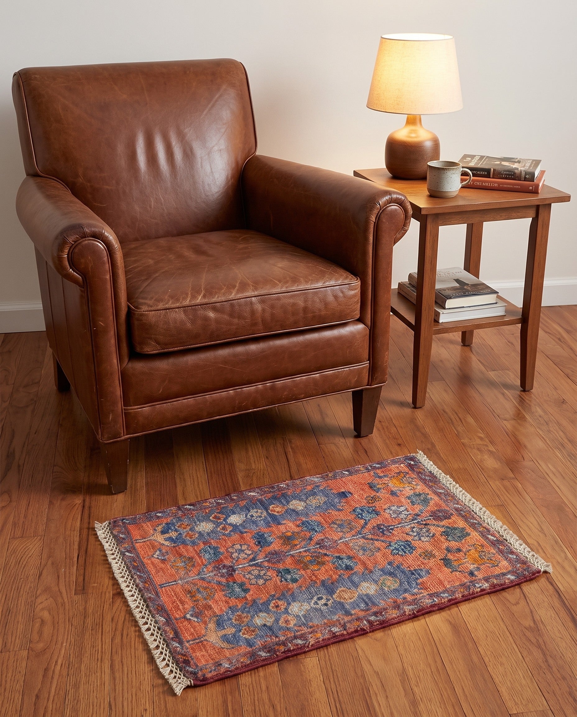 1' 4 x 2' Hand Knotted Ziegler Rug