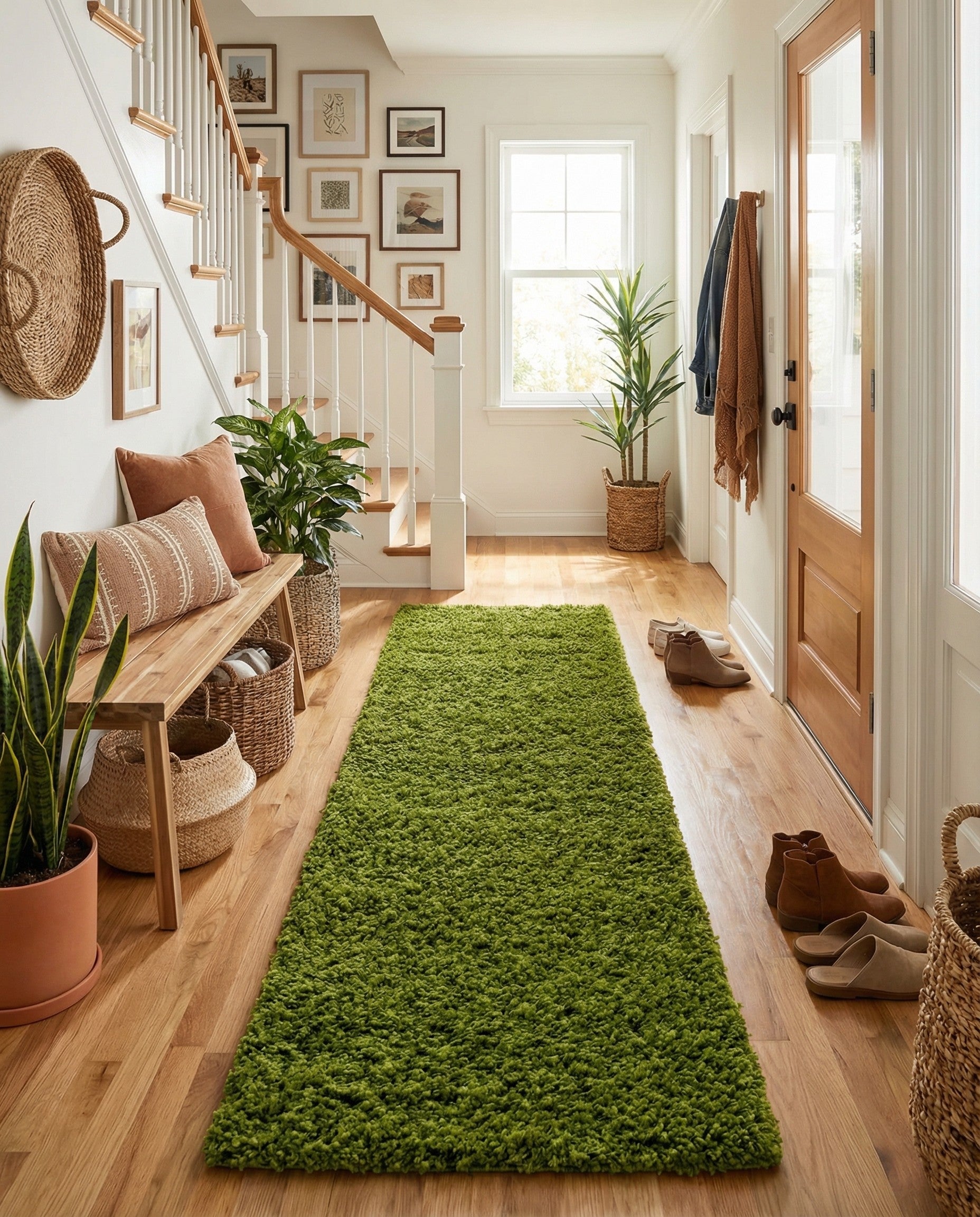  2' 7 x 13' Solid Shag Runner Rug