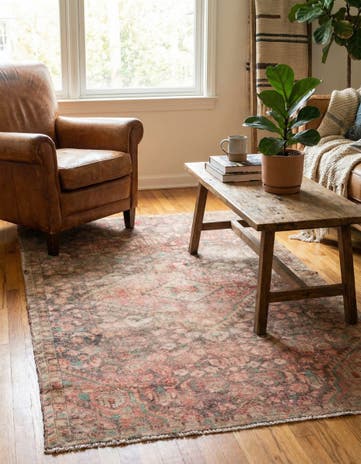 3' 6 x 5' 10 Hand Knotted Ultra Vintage Persian Wool Rug