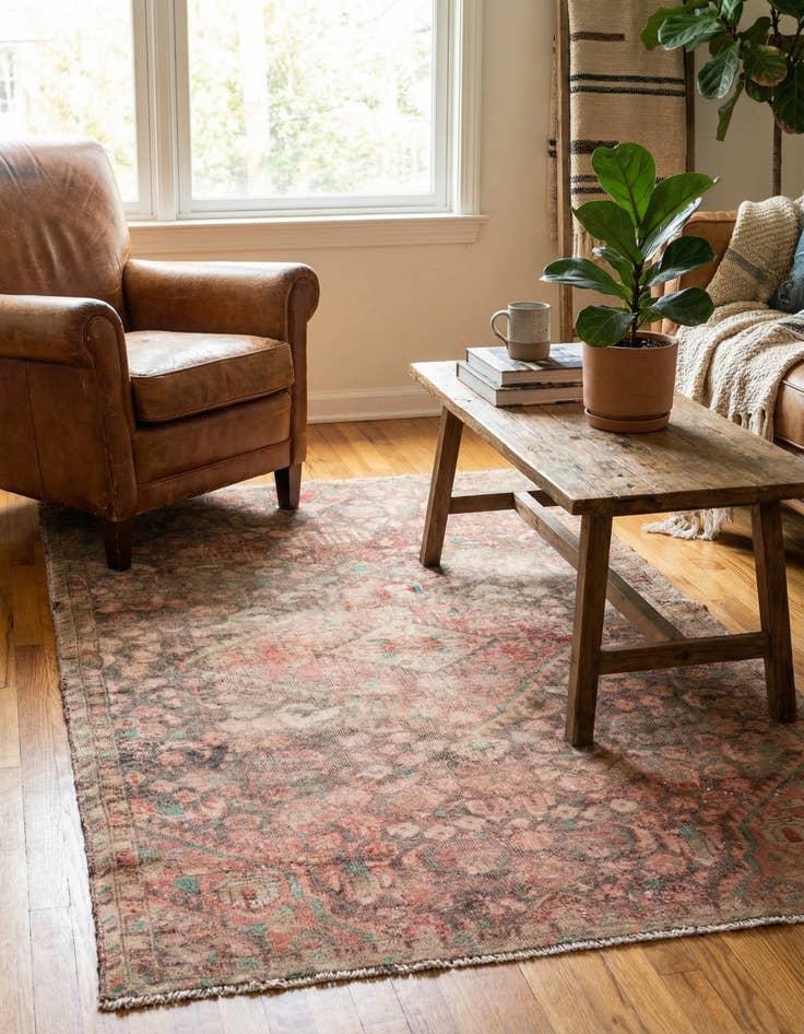 Detail image of 3' 6 x 5' 10  Hand Knotted Ultra Vintage Persian Wool Rug