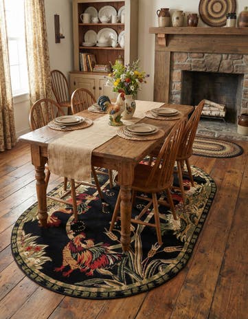 5' 3 x 8' Pastoral Oval Rug