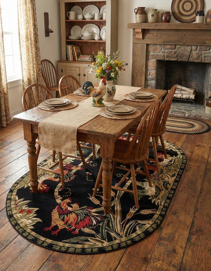 5' 3 x 8' Pastoral Oval Rug
