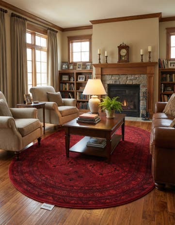 Red Bokhara Oval Rug