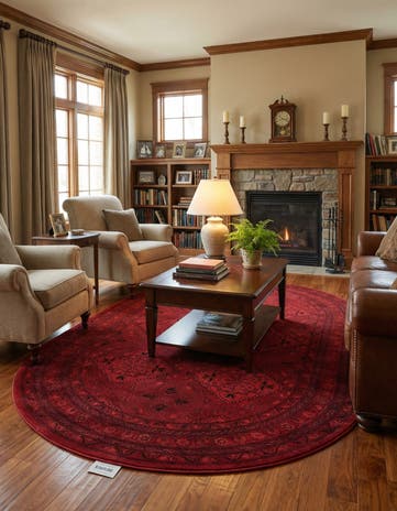 Red Bokhara Oval Rug